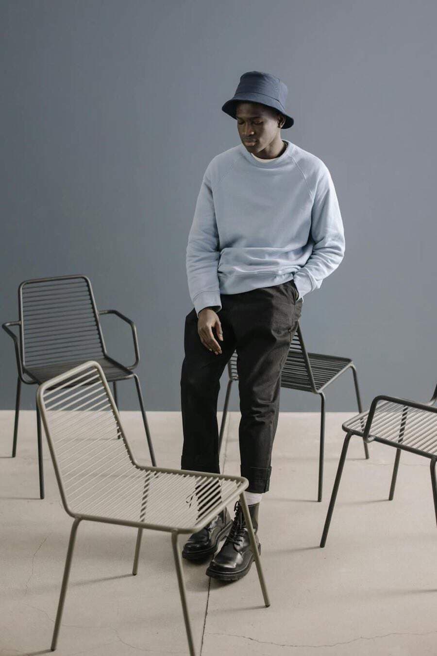 Editorial spring outfit with lighter layers and relaxed proportions